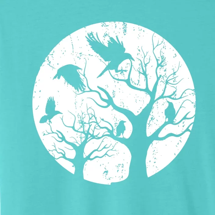 Gothic Animal Forest Bird Raven Creepy Night Moonlight Crow ChromaSoft Performance T-Shirt