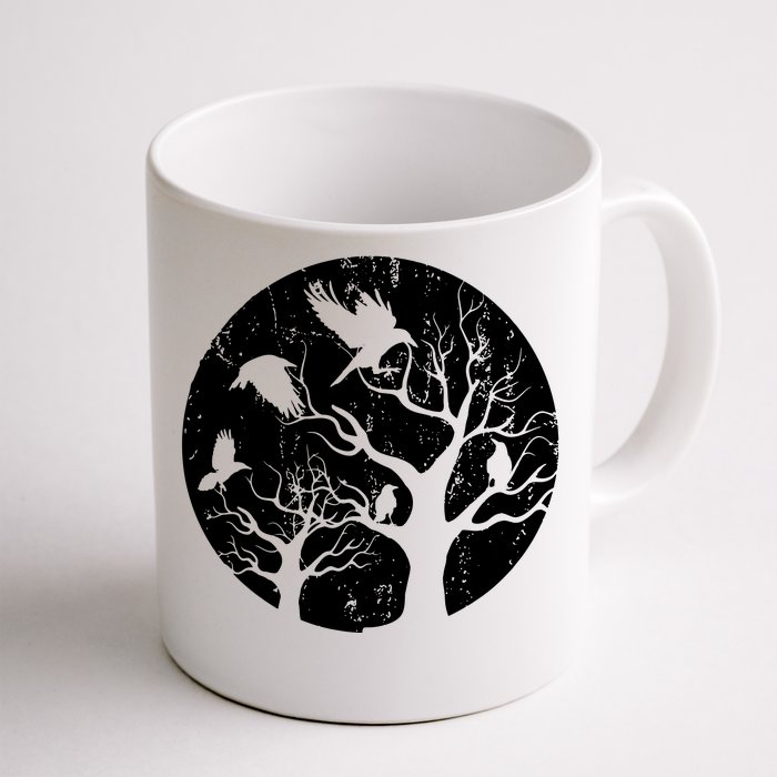 Gothic Animal Forest Bird Raven Creepy Night Moonlight Crow Front & Back Coffee Mug