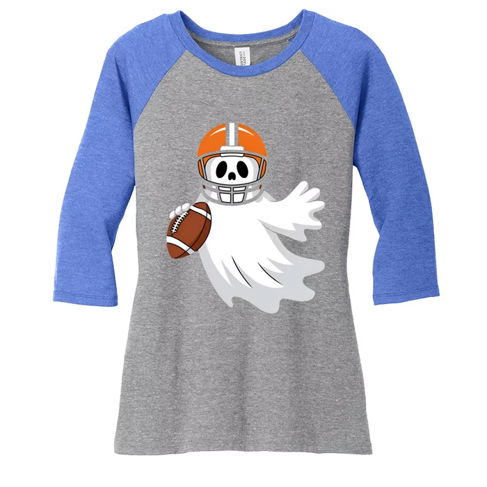 Ghost American Football Halloween Costume Gift Women's Tri-Blend 3/4-Sleeve Raglan Shirt