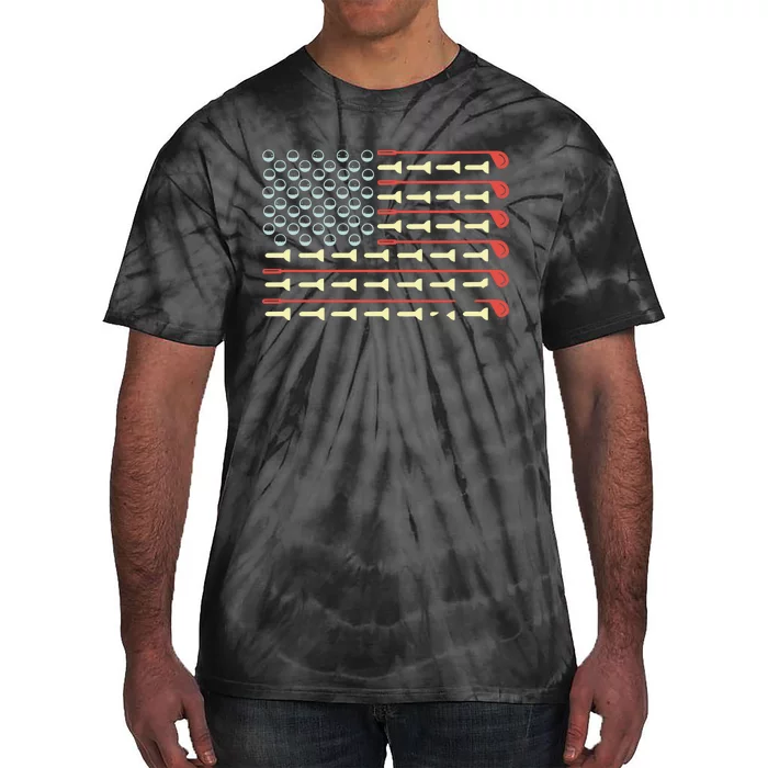 Golfer American Flag Gift For Golfers Tie-Dye T-Shirt