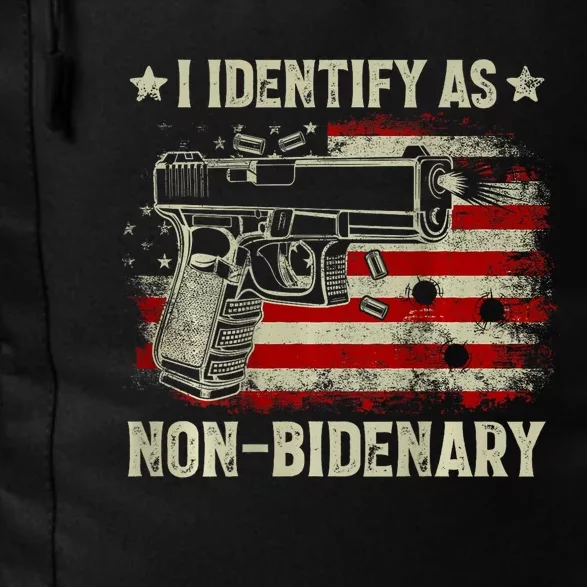 Gun American Flag I Identify As Nonbidenary Daily Commute Backpack