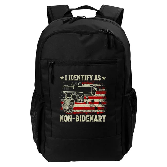 Gun American Flag I Identify As Nonbidenary Daily Commute Backpack