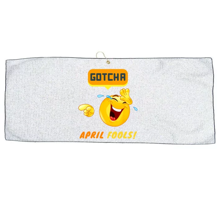 Gotcha April Fools Day Funny Prank Silly Dad Jokes Large Microfiber Waffle Golf Towel