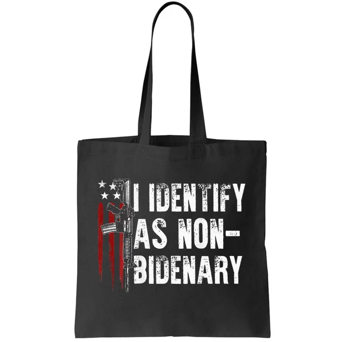 Gun American Flag I Identify As NonBidenary Tote Bag