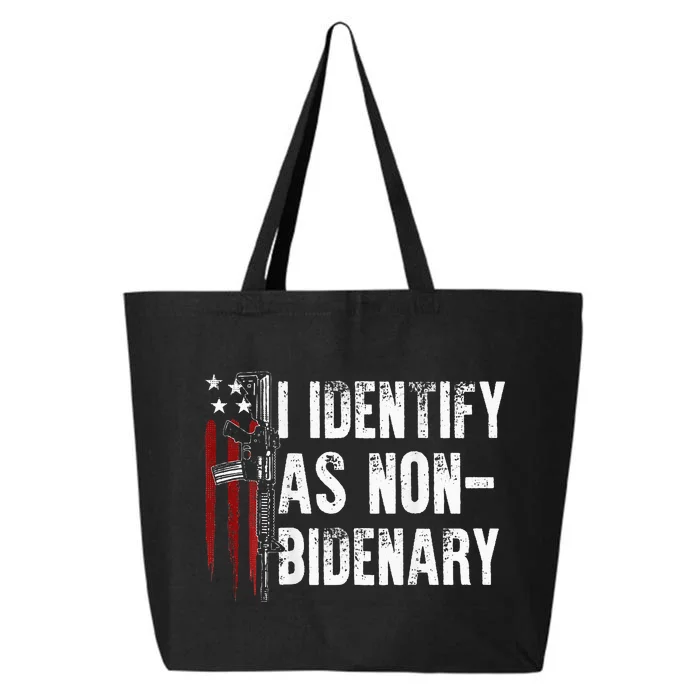 Gun American Flag I Identify As NonBidenary 25L Jumbo Tote