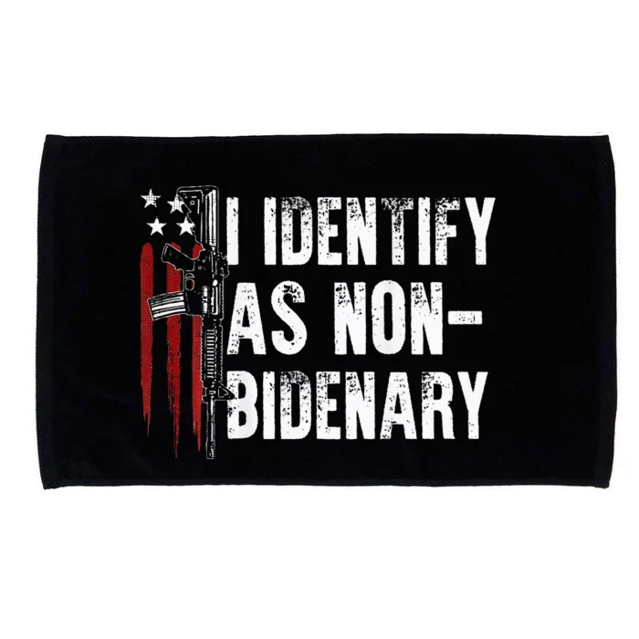 Gun American Flag I Identify As NonBidenary Microfiber Hand Towel