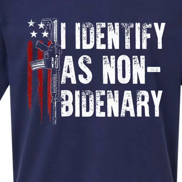 Gun American Flag I Identify As NonBidenary Sueded Cloud Jersey T-Shirt