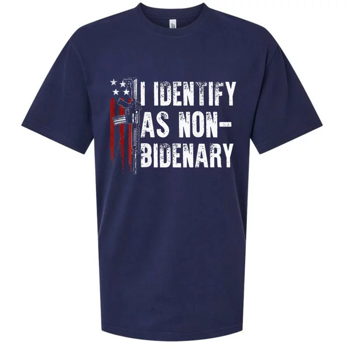 Gun American Flag I Identify As NonBidenary Sueded Cloud Jersey T-Shirt