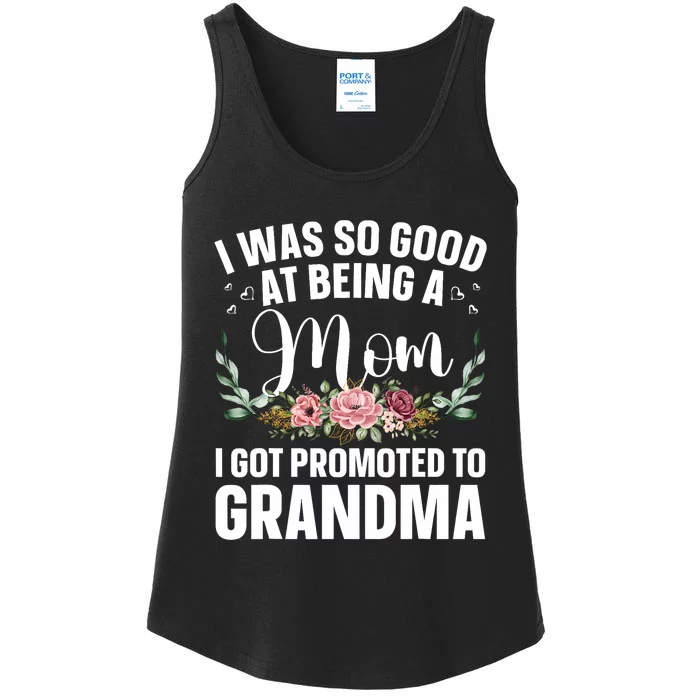 Grandma Art For Mom Women Grandmother Promoted To Grandma Ladies Essential Tank