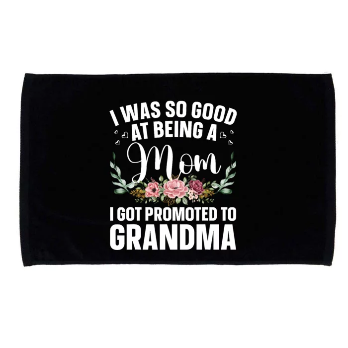 Grandma Art For Mom Women Grandmother Promoted To Grandma Microfiber Hand Towel