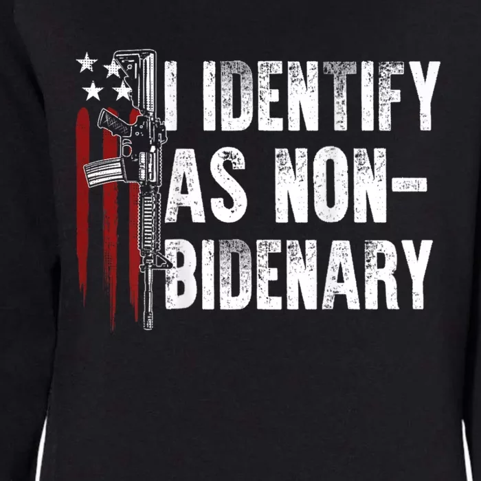 Gun American Flag I Identify As Nobidenary Womens California Wash Sweatshirt