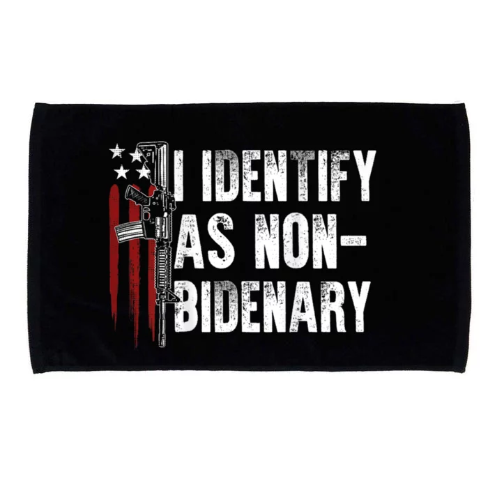 Gun American Flag I Identify As Nobidenary Microfiber Hand Towel