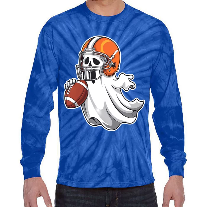 Ghost American Football Halloween Costume Meaningful Gift Tie-Dye Long Sleeve Shirt