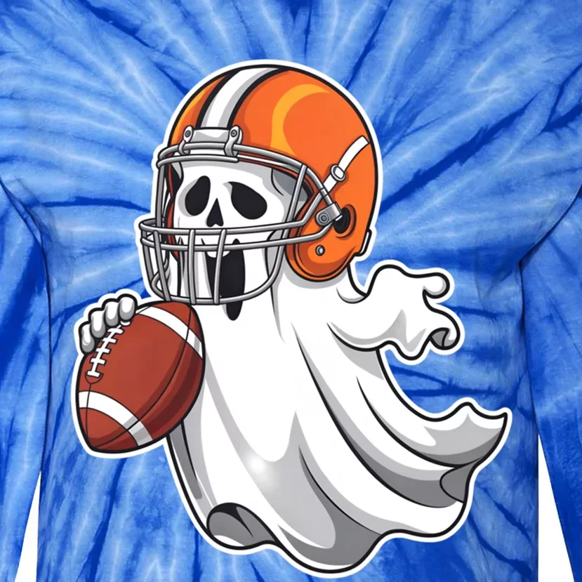 Ghost American Football Halloween Costume Meaningful Gift Tie-Dye Long Sleeve Shirt