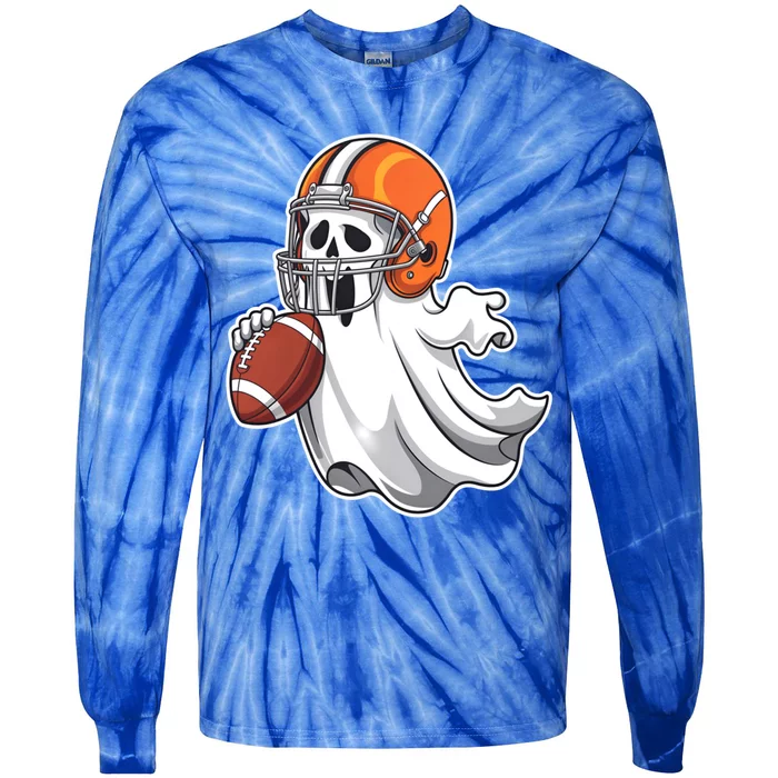 Ghost American Football Halloween Costume Meaningful Gift Tie-Dye Long Sleeve Shirt