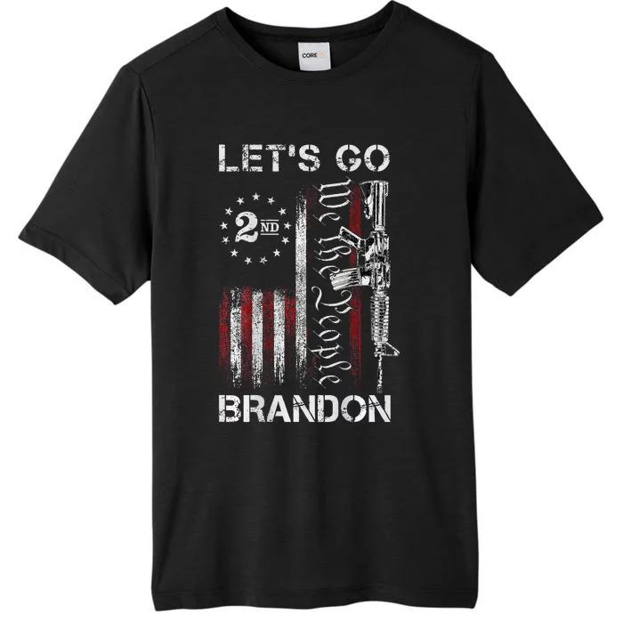 Gun American Flag Patriots LetS Go Brandon ChromaSoft Performance T-Shirt