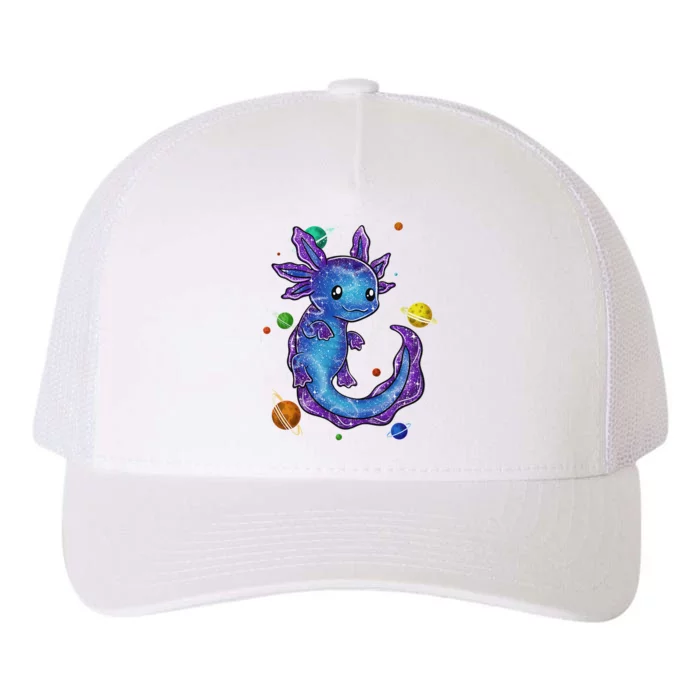 Galaxy Axolotl Funny Goth Space purple blue Japan Yupoong Adult 5-Panel Trucker Hat