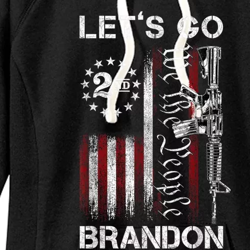 Gun American Flag Patriots Lets Go Brandon Women's Fleece Hoodie