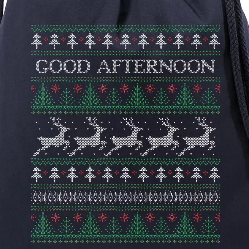 Good Afternoon Funny Ugly Christmas Funny Drawstring Bag