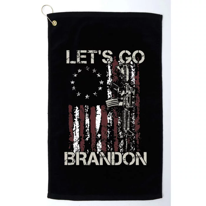 Gun American Flag Patriots Lets Go Brandon Platinum Collection Golf Towel