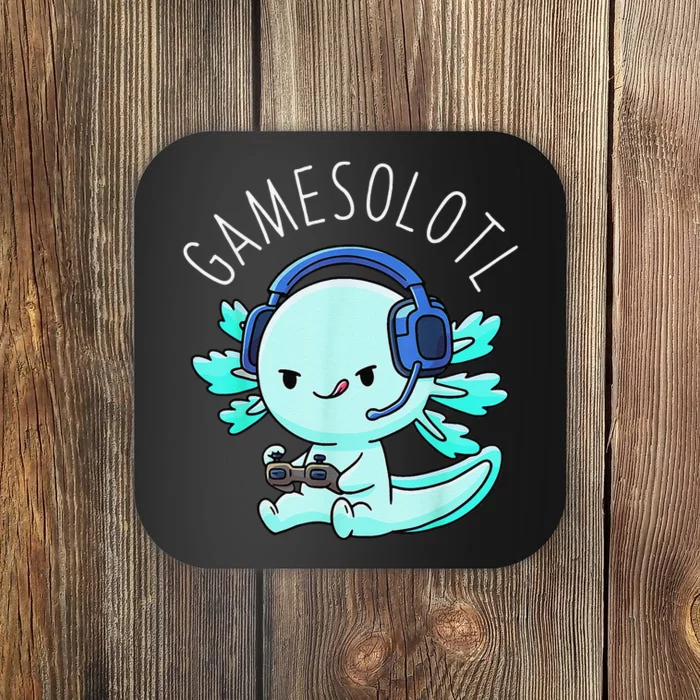 Gamesolotl Axolotl Fish Gamer Gaming Anime Lizard Video Game Coaster