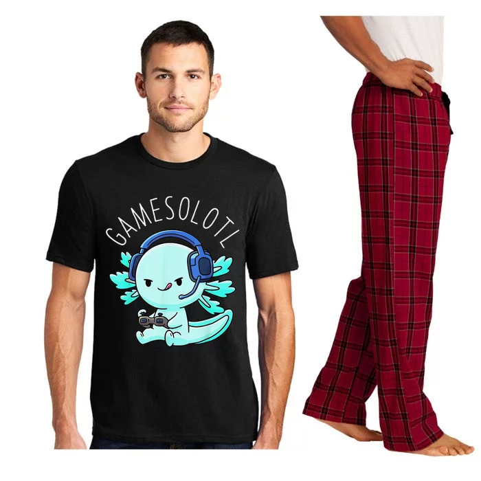 Gamesolotl Axolotl Fish Gamer Gaming Anime Lizard Video Game Pajama Set