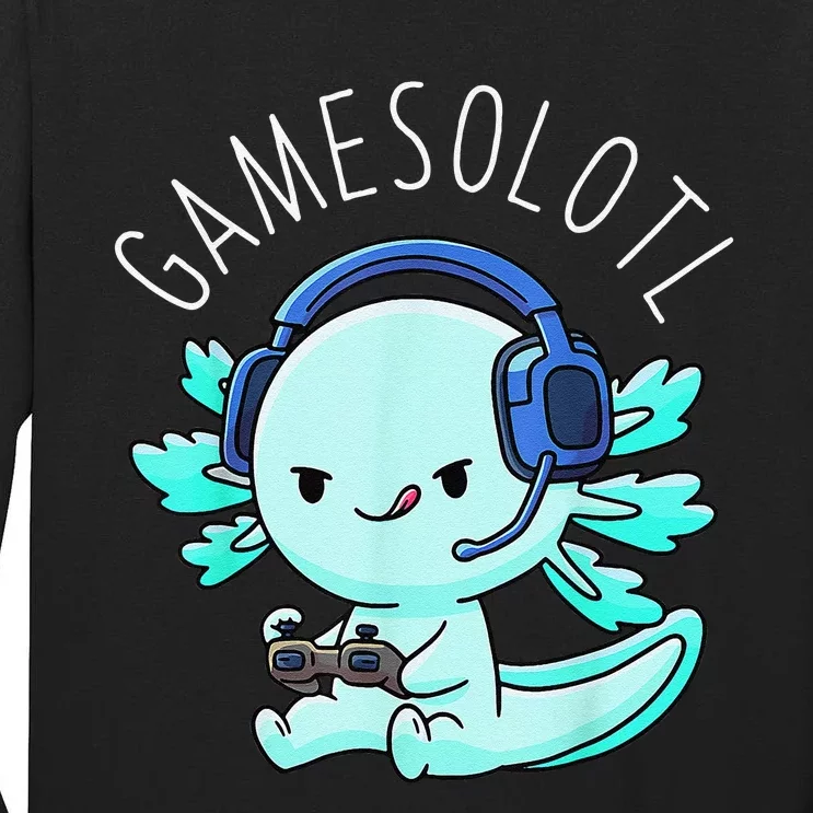 Gamesolotl Axolotl Fish Gamer Gaming Anime Lizard Video Game Tall Long Sleeve T-Shirt