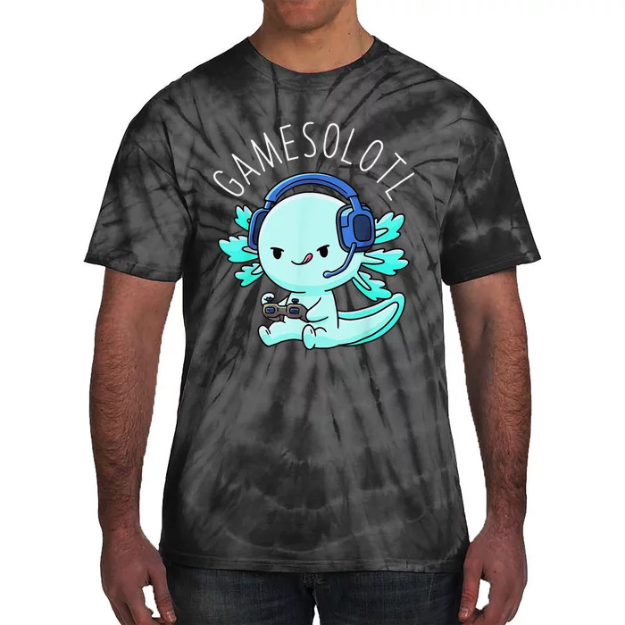 Gamesolotl Axolotl Fish Gamer Gaming Anime Lizard Video Game Tie-Dye T-Shirt