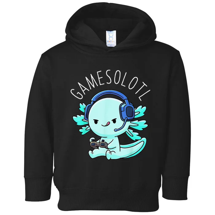 Gamesolotl Axolotl Fish Gamer Gaming Anime Lizard Video Game Toddler Hoodie