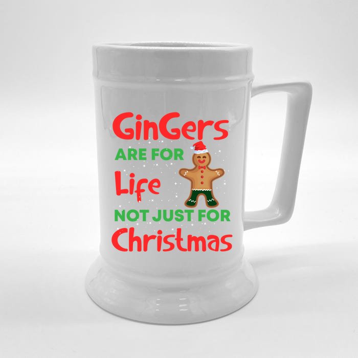 Gingers Are For Life Cute Ginger Bread Christmas Costume Gift Front & Back Beer Stein