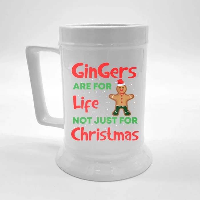 Gingers Are For Life Cute Ginger Bread Christmas Costume Gift Front & Back Beer Stein