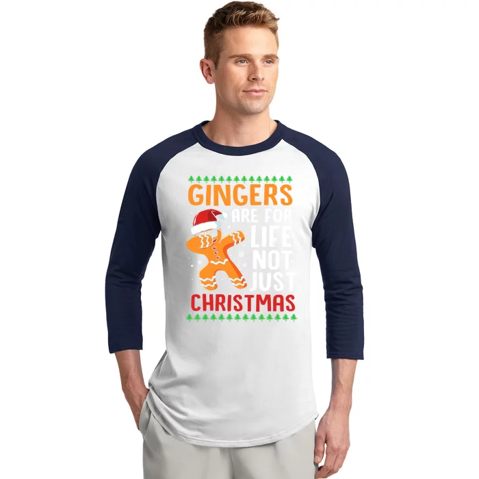 Gingers Are For Life Not Just Christmas Dabbing Gingerbread Gift Baseball Sleeve Shirt