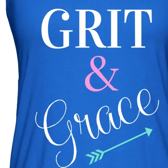 Grit And Grace Chrisitan Athlete Weight Lifting Runners Gift Ladies Essential Flowy Tank