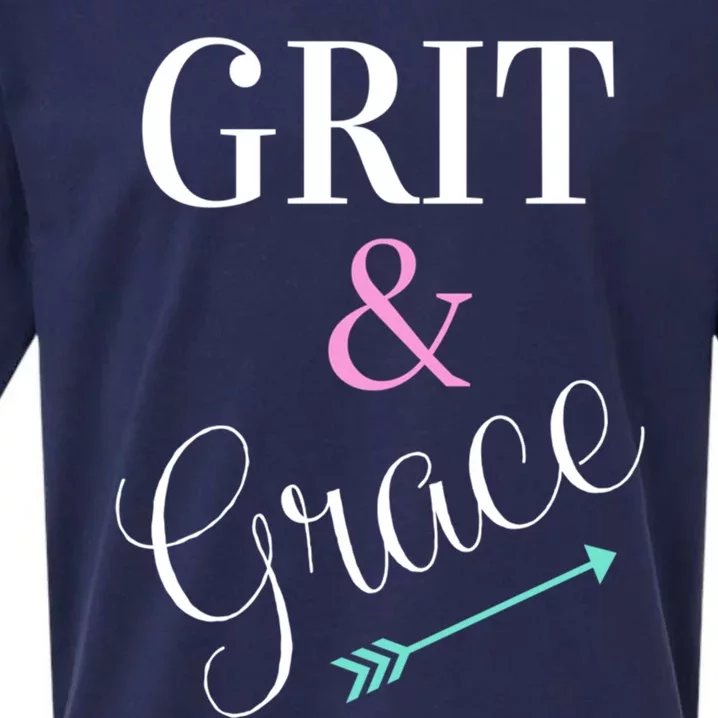 Grit And Grace Chrisitan Athlete Weight Lifting Runners Gift Sueded Cloud Jersey T-Shirt