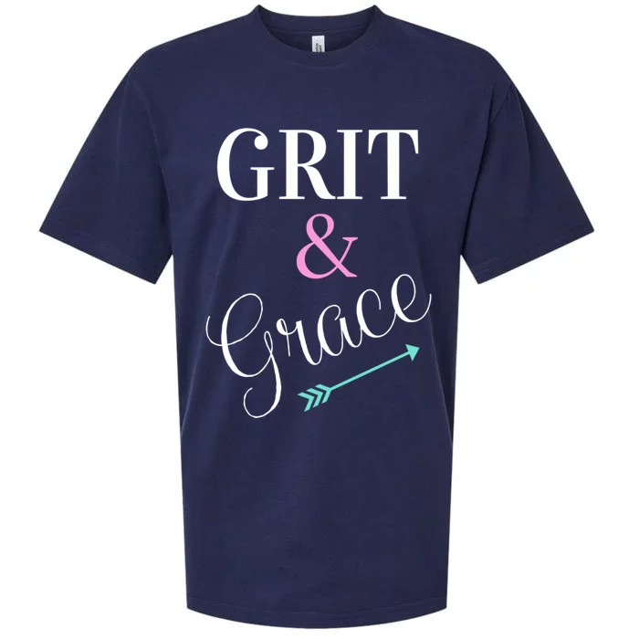 Grit And Grace Chrisitan Athlete Weight Lifting Runners Gift Sueded Cloud Jersey T-Shirt