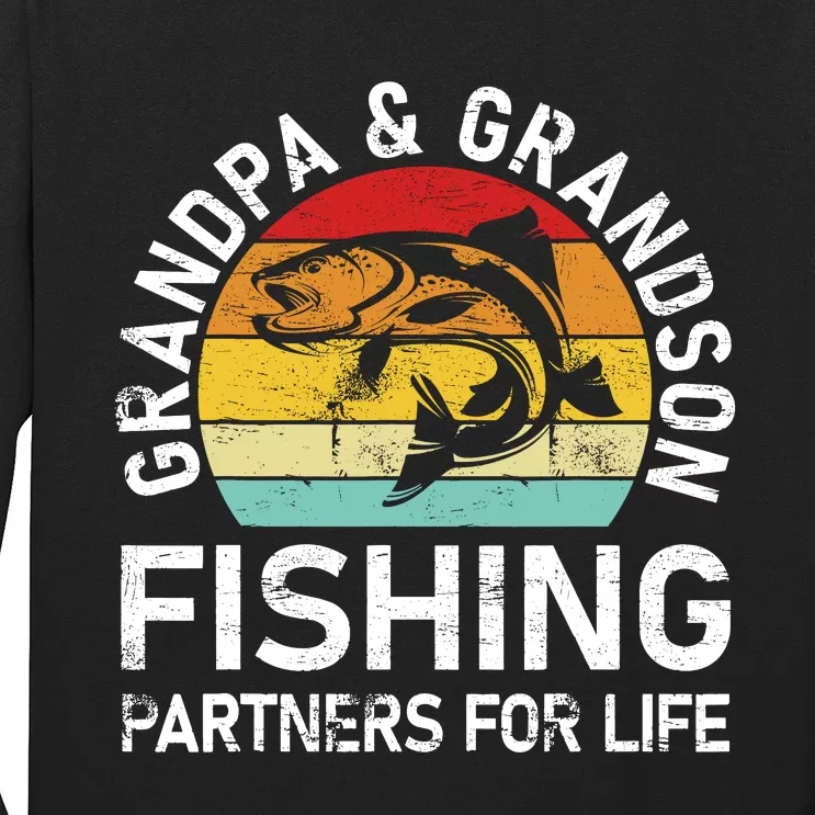 Grandpa And Grandson Fishing Partners For Life Fisherman Long Sleeve Shirt