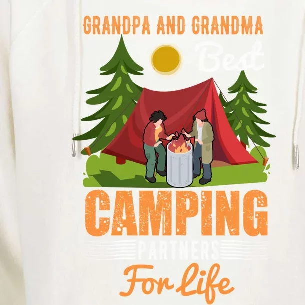 Grandpa And Grandma Best Camping Partners For Life Meaningful Gift Womens Funnel Neck Pullover Hood