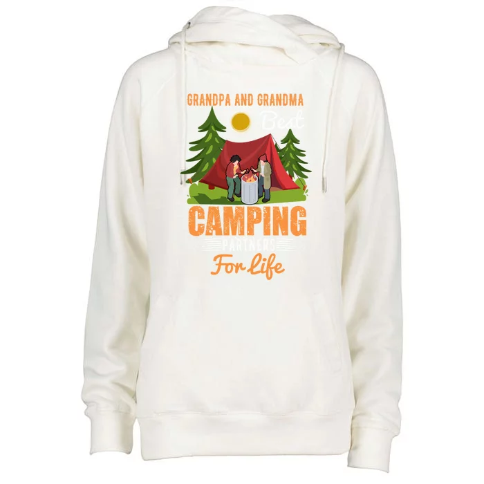 Grandpa And Grandma Best Camping Partners For Life Meaningful Gift Womens Funnel Neck Pullover Hood