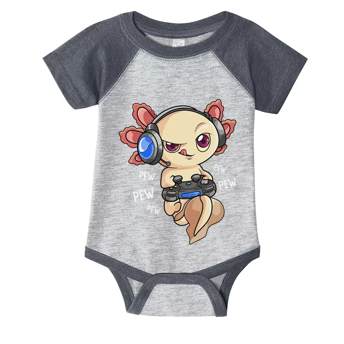 Gaming Axolotl Gamers Kawaii Video Game Funny Animal Infant Baby Jersey Bodysuit