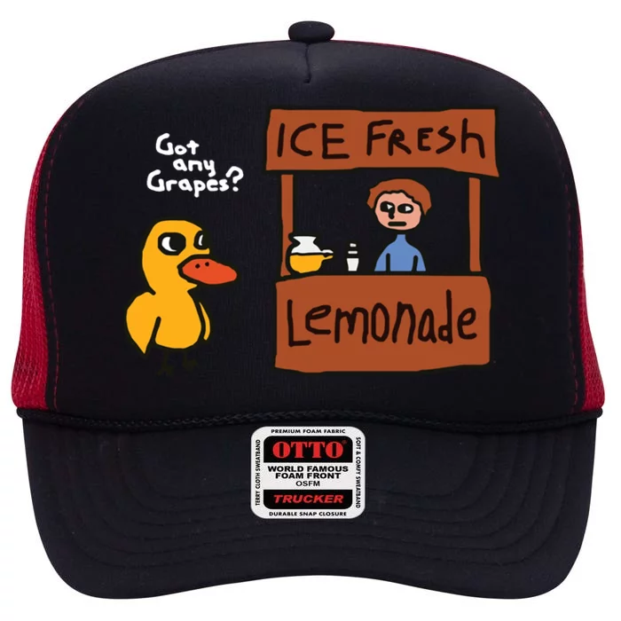 Got Any Grapes Duck Song Lemonade High Crown Mesh Trucker Hat