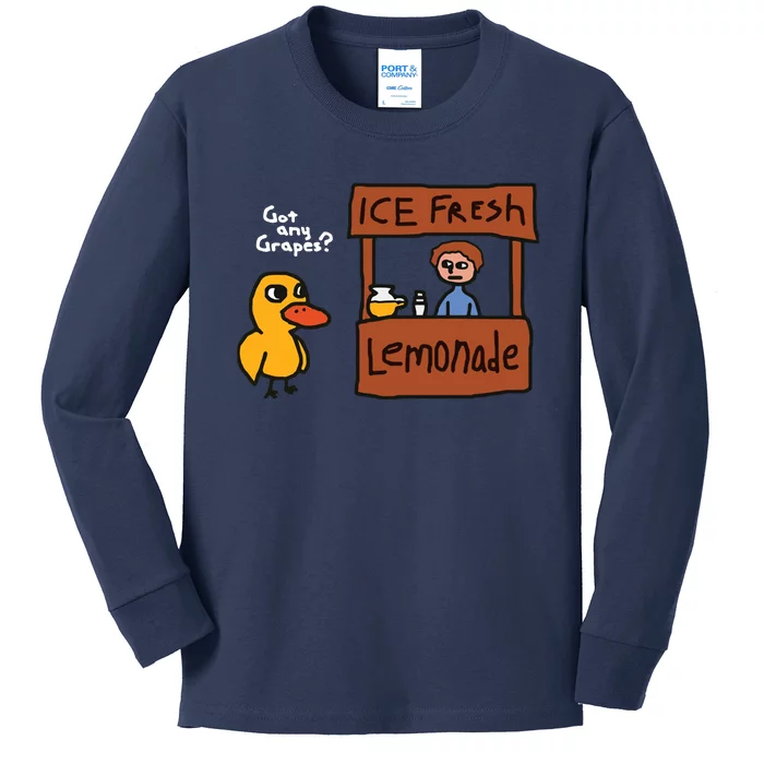 Got Any Grapes Duck Song Lemonade Kids Long Sleeve Shirt