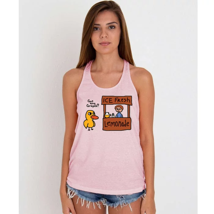 Got Any Grapes Duck Song Lemonade Women's Knotted Racerback Tank