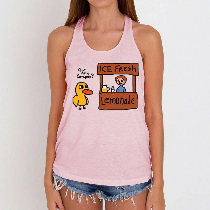 Got Any Grapes Duck Song Lemonade Women's Knotted Racerback Tank