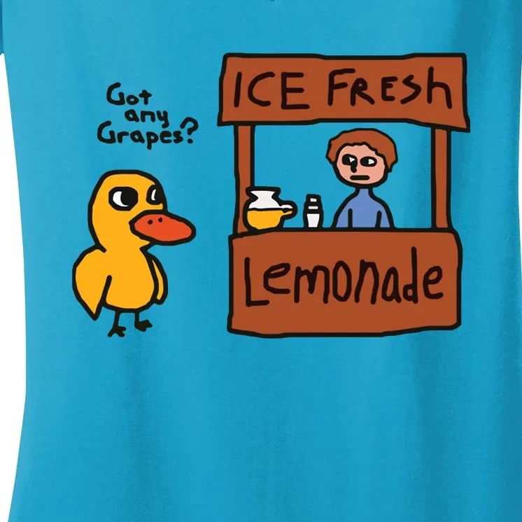 Got Any Grapes Duck Song Lemonade Women's V-Neck T-Shirt