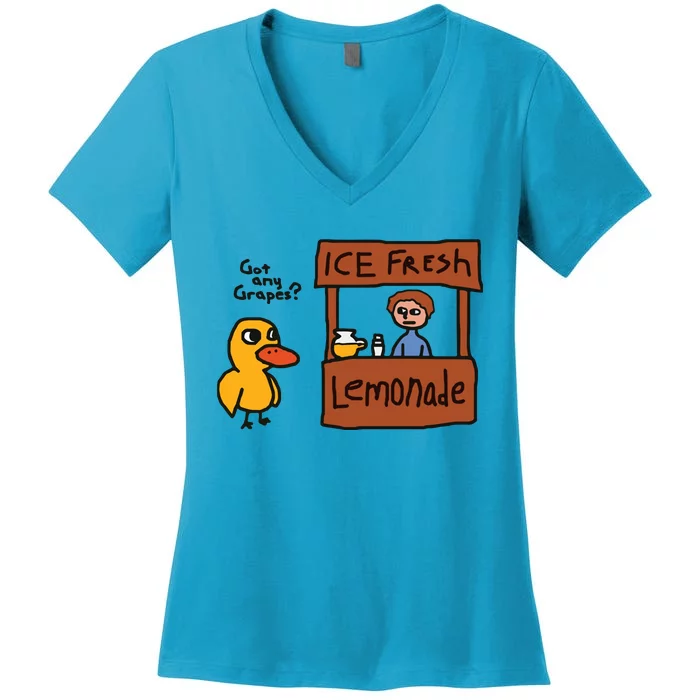 Got Any Grapes Duck Song Lemonade Women's V-Neck T-Shirt