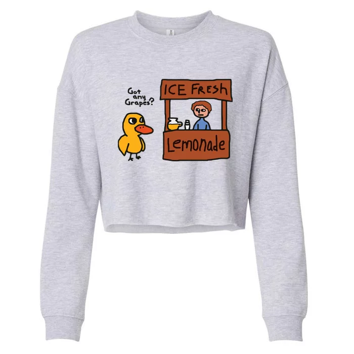 Got Any Grapes Duck Song Lemonade Cropped Pullover Crew