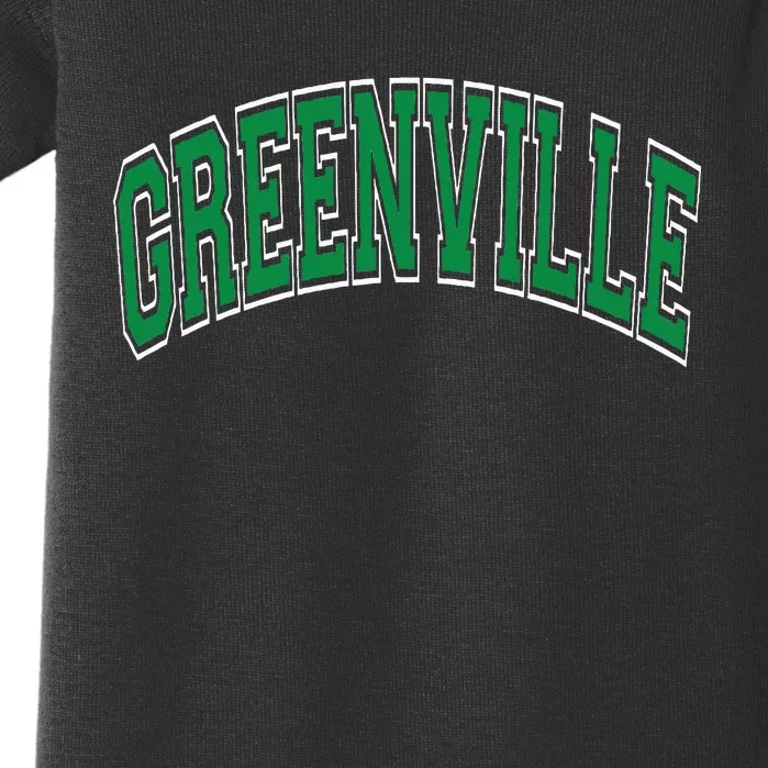 Greenville Arched Green Text Baby Bodysuit