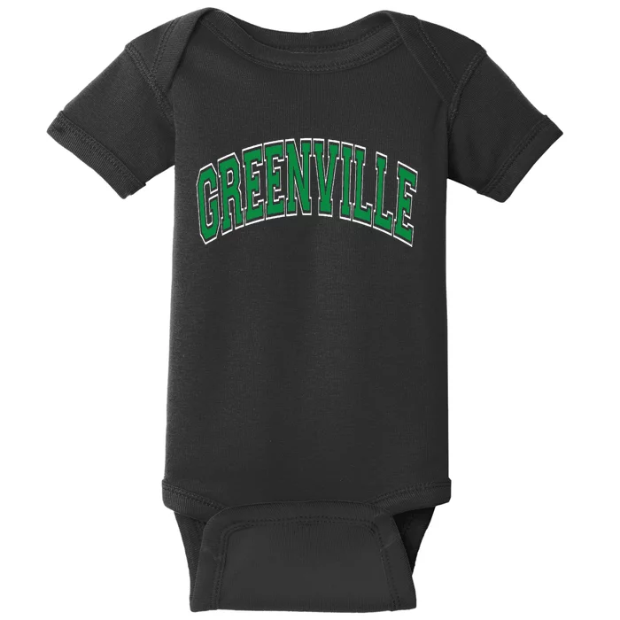 Greenville Arched Green Text Baby Bodysuit