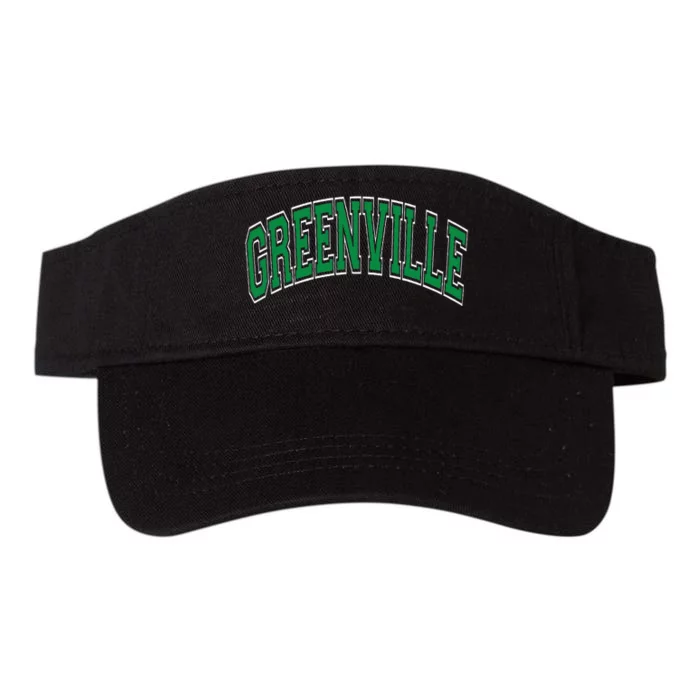 Greenville Arched Green Text Valucap Bio-Washed Visor