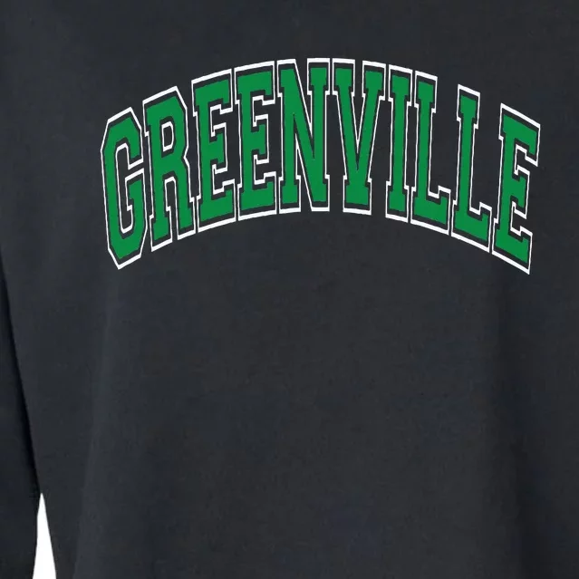 Greenville Arched Green Text Cropped Pullover Crew